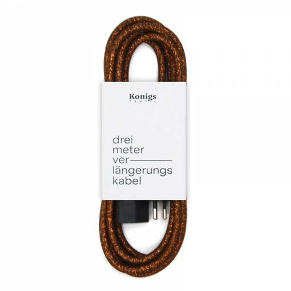 Verlängerungskabel Textil Braun Metallic TO456