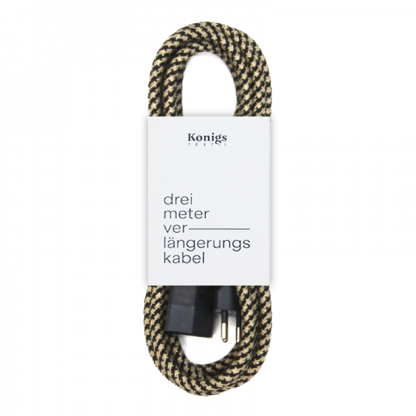 Verlängerungskabel Textil Sabbia/Schwarz "Caro" TO550